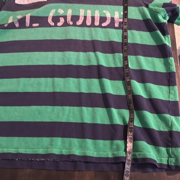 Polo Ralph Lauren Green & Blue Trashed Rugby Polo Patches Jersey Style Size XXL - Picture 7 of 7